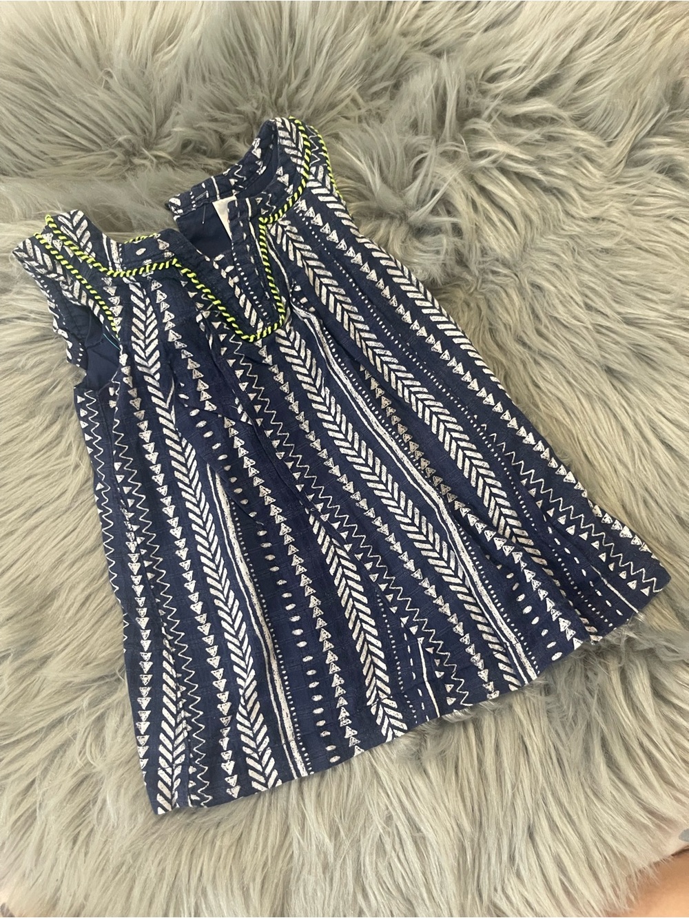 Cherokee Baby Girls Navy Tribal Print Sleeveless Dress | 12 Months | Boho #2764